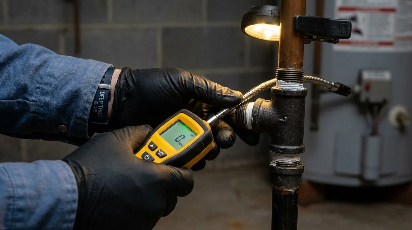 Gas leak detection with electronic sniffer by Johns Plumbing LLC in Spring