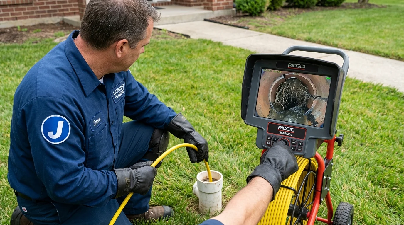 Sewer camera inspection being performed by Johns Plumbing LLC in Spring